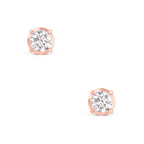 Pavé Huggie Earrings with Round Diamond Charm – Vale Jewelry