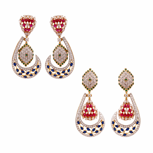WHITE DIAMOND AND NATURAL YELLOW BRIOLETTE EARRINGS – Roxbury Jewelry